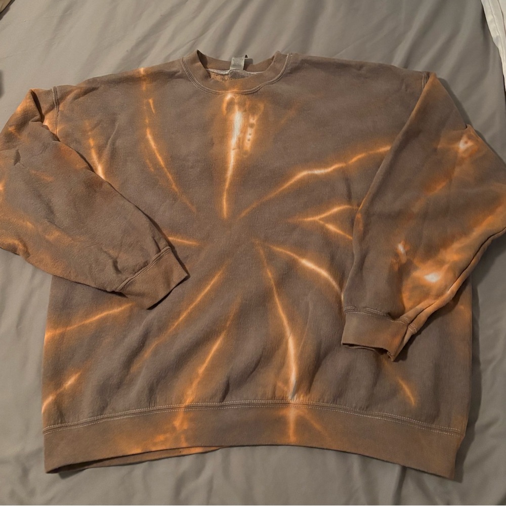 Handmade Red-Brown Tie-Dye Sweater